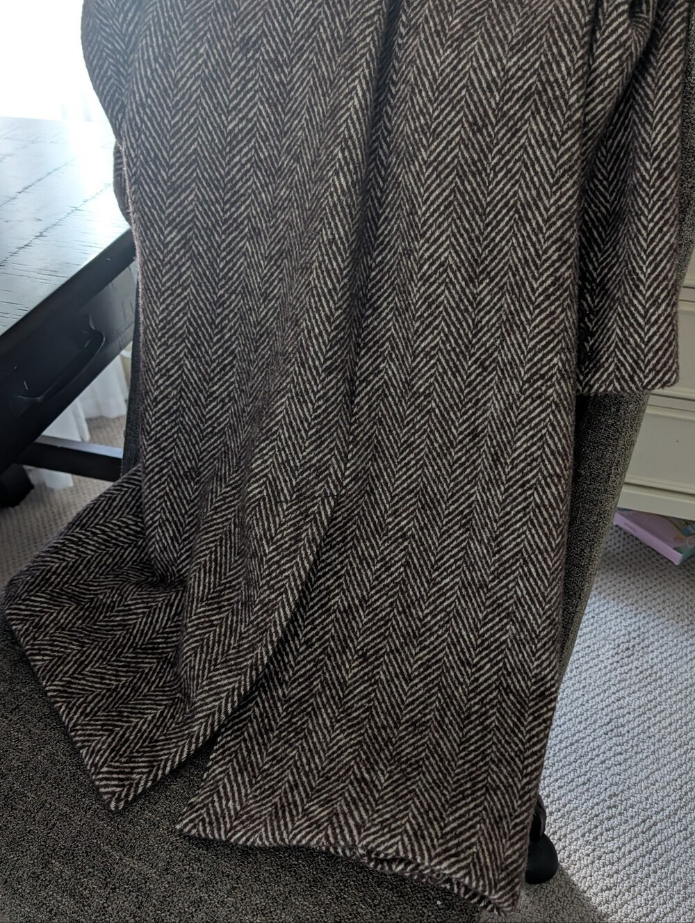 Abercrombie & Fitch Brown Herringbone Wool-Blend Peacoat - Picture 4 of 4